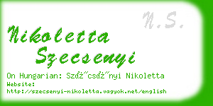 nikoletta szecsenyi business card